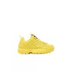 NEW FILA women's disruptor ii chunky sneaker in gold finch